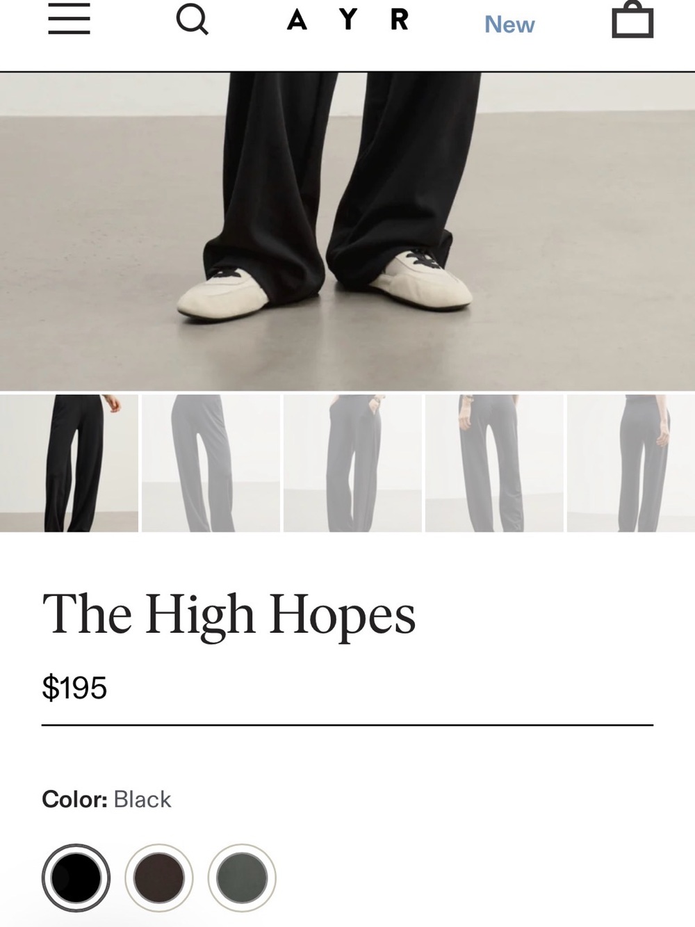 AYR The High Hopes Wide-Leg Track Pants — Black